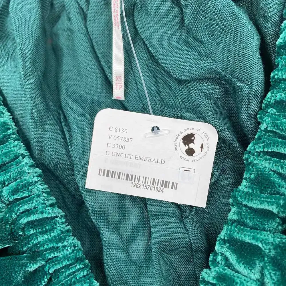 Free People Green Velvet Puff Sleeve Mini Dress | Women’s XS
